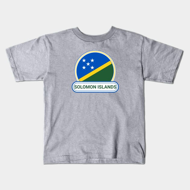 Solomon Islands Country Badge - Solomon Islands Flag Kids T-Shirt by Yesteeyear